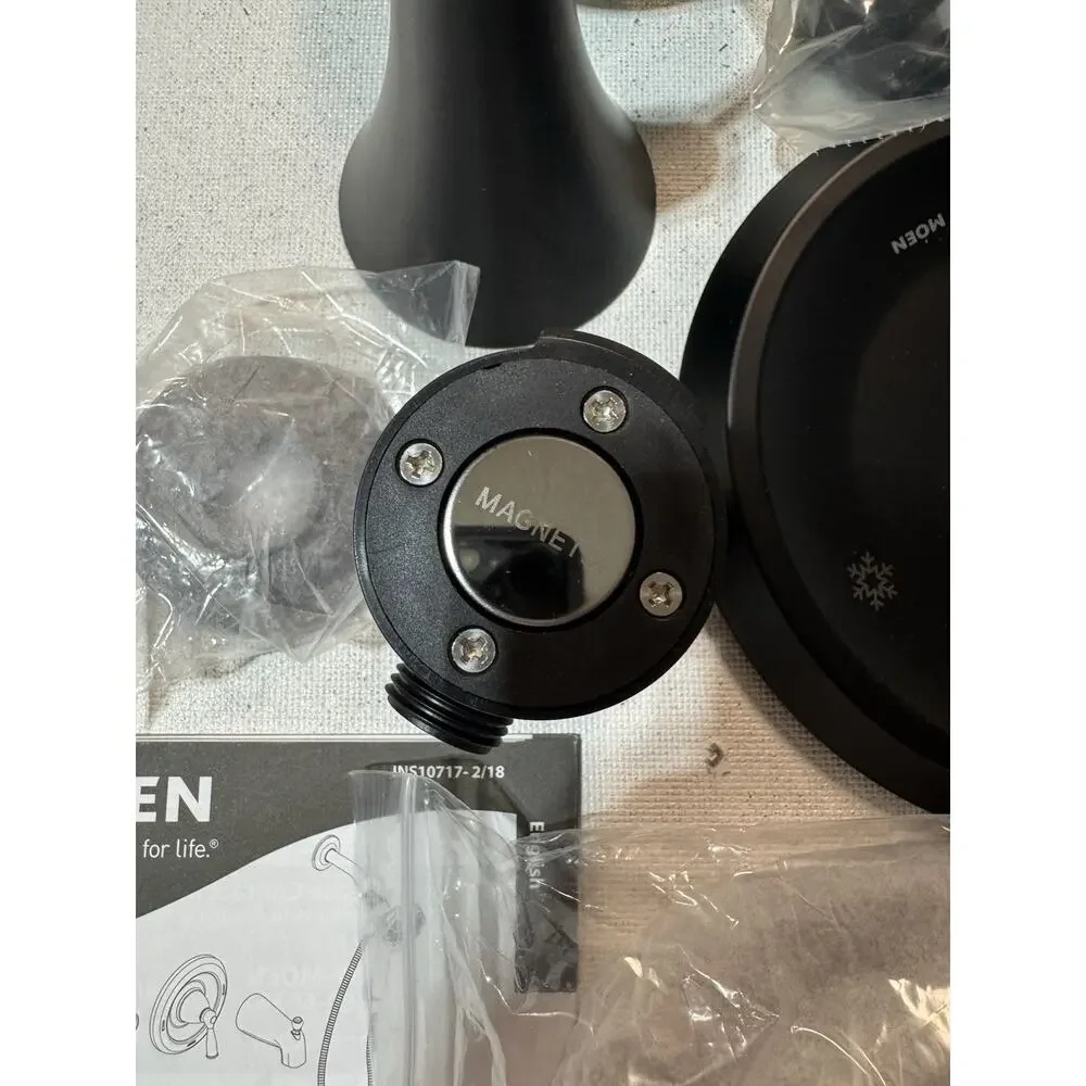 Moen Roman Matte Black Single-Handle Modern Tub Shower Faucet 82021BL w/ Valve